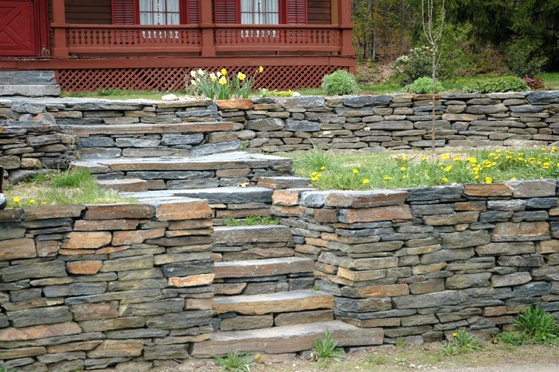 Rock Retaining Wall and steps