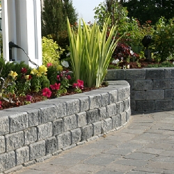 Stone Block Garden Wall