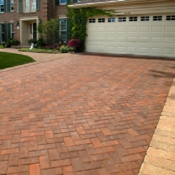 Decorative driveway and garage